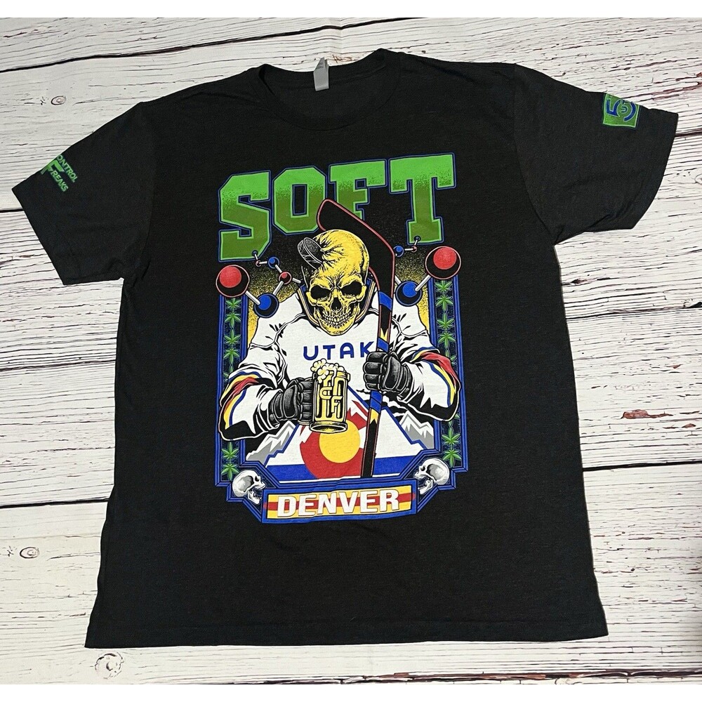 Utak Denver Colorado Control Freaks 23 50 Years Stoner OOAK Graphic T Shirt SZ L